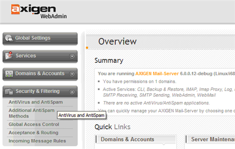 Accessing the Antivirus and Antispam Tab