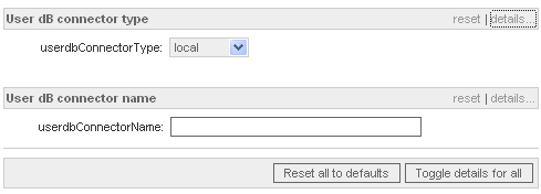 Configure User dB connector