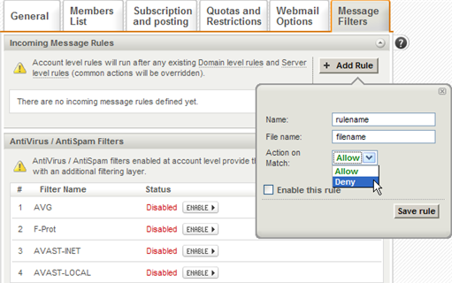 D A Mailing Lists Message Filters2 png