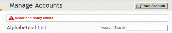 Error Message in Webadmin