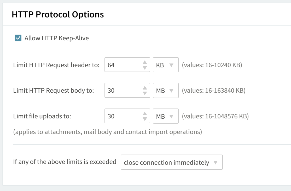 Attachment and email size limits