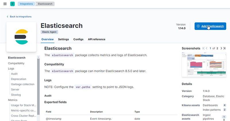 kibana-integrations-add-elasticsearch